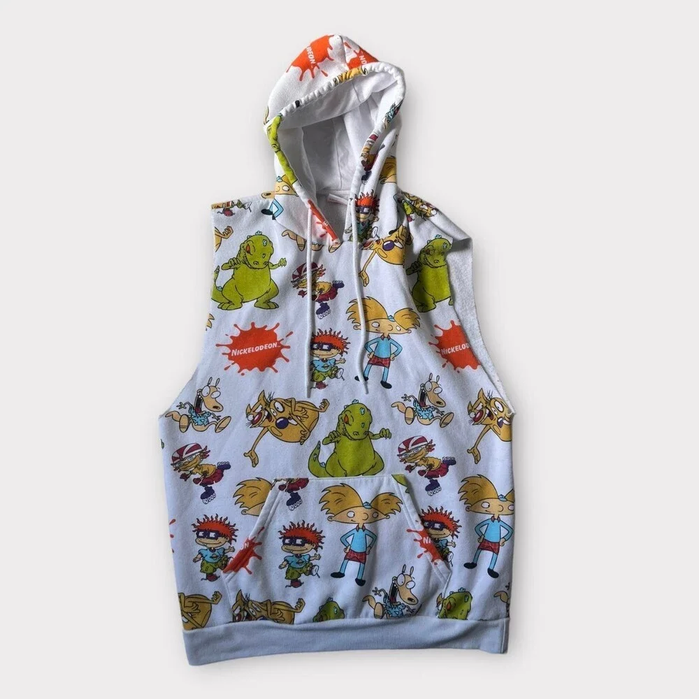 Rugrats Hoodie Vest Reptar, Ren & Stimpy All Over Print Size Medium - Picture 3 of 9